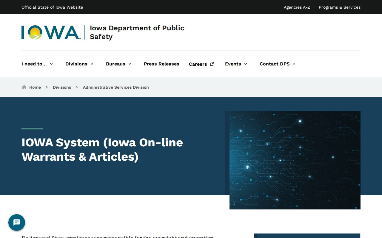 IOWA System boundary for Madison County outstanding warrants