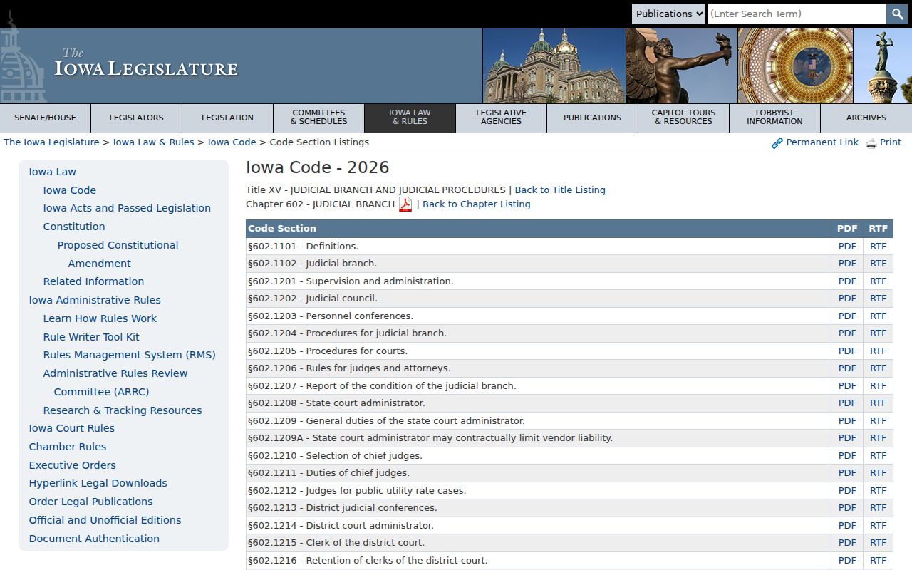 Iowa Code chapter 602 index for magistrate jurisdiction